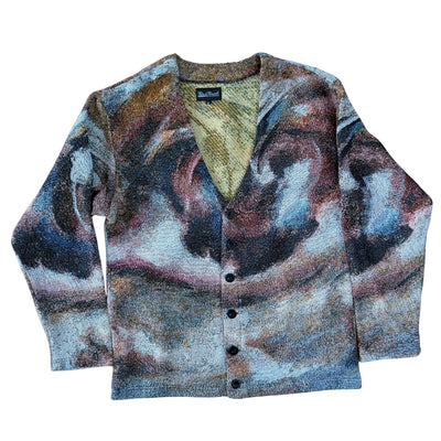 Distant Visual Perspective Unisex Woven Cardigan