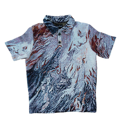 Fluid Flames & Smoke Unisex Woven Polo Shirt
