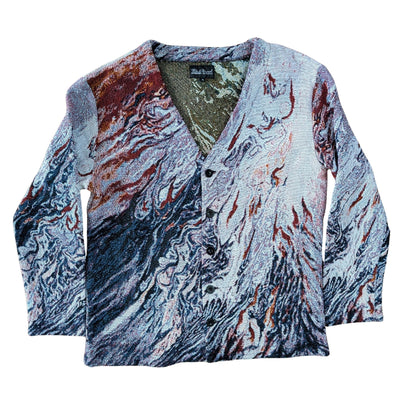 Fluid Flames & Smoke Unisex Woven Cardigan
