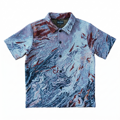 Fluid Flames & Smoke Unisex Woven Button Up Short Sleeve Shirt