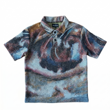 Distant Visual Perspective Unisex Woven Polo Shirt
