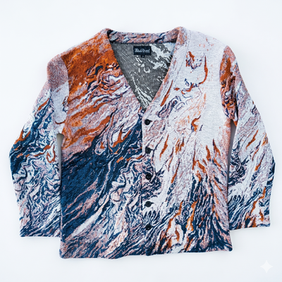 New York Knicks Fluid Flames & Smoke Unisex Woven Cardigan