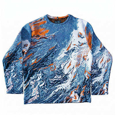 New York Knicks Fluid Flames & Smoke Unisex Woven Sweater