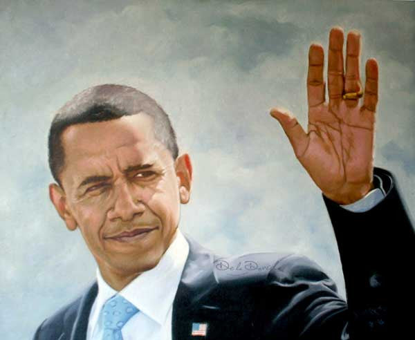 President Barack Obama Hand Painted