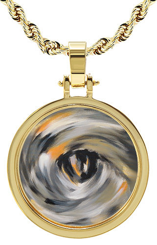 Depths of Perspective 10K Yellow Gold Round Pendant