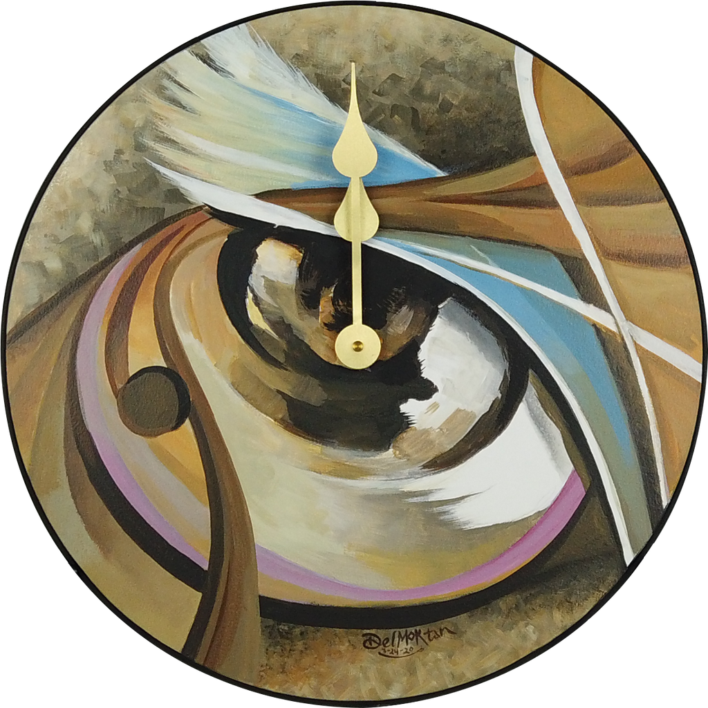 Abstract Visual Perspective Hand Painted 18" Round Clock