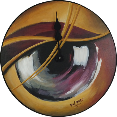Visual Perspective Motion Hand Painted 18" Round Clock