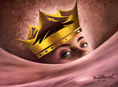 Crowned Perspective: Ocean Eyes Rolled Canvas Print