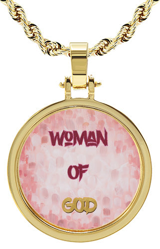 Woman of God 10K Yellow Gold Round Pendant