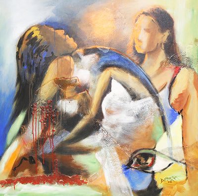 Jealousy of Beauty Hand Painted Canvas