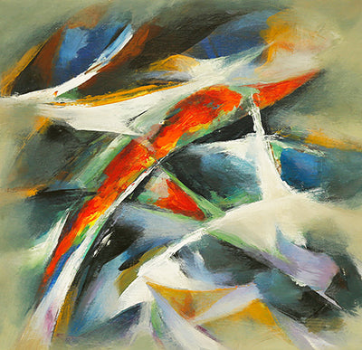 Abstraction of Hues Rolled Canvas Print