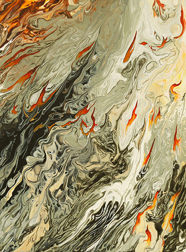 Fluid Flames & Smoke Rolled Canvas Print