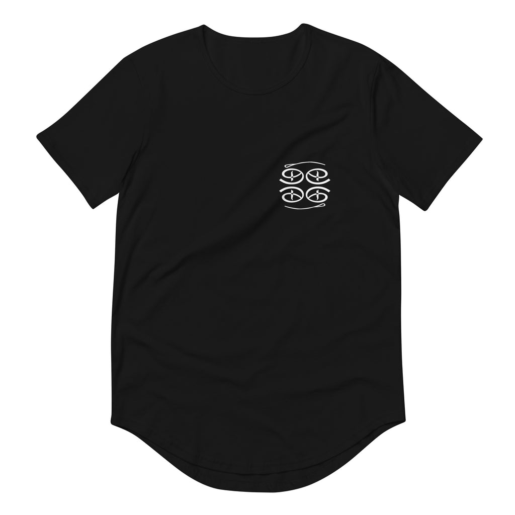 Creative Face Men's Curved Hem Short Sleeve T-Shirt | Black