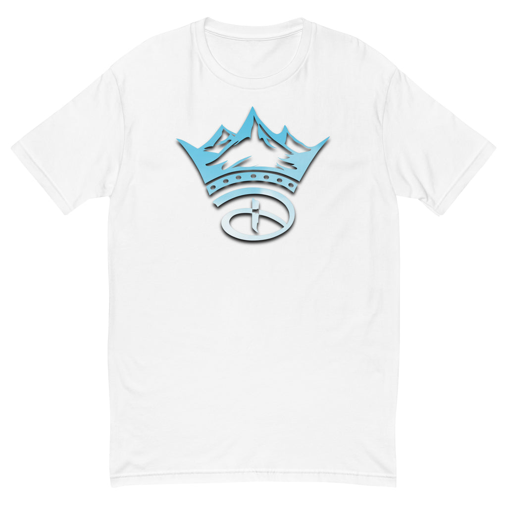 Crowned Unisex Short Sleeve T-shirt | White & Light Blue