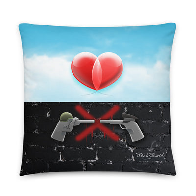 Love over War Throw Pillow | Black Colorway