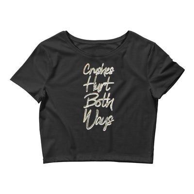 Crushes Hurt Both Ways Women’s Crop Tee | Black