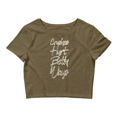 Crushes Hurt Both Ways Women’s Crop Tee | Olive