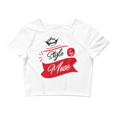 Style Is My Muse Women’s Crop Tee | White
