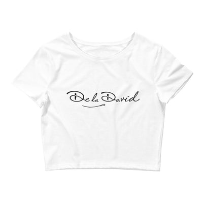 De la David Signature Women’s Crop Tee | White