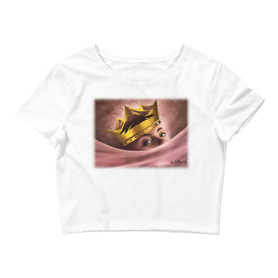 Crowned Perspective: Ocean Eyes Women’s Crop Tee | White